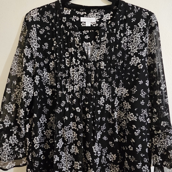 Charter Club Floral Pintuck Blouse - Picture 5 of 5